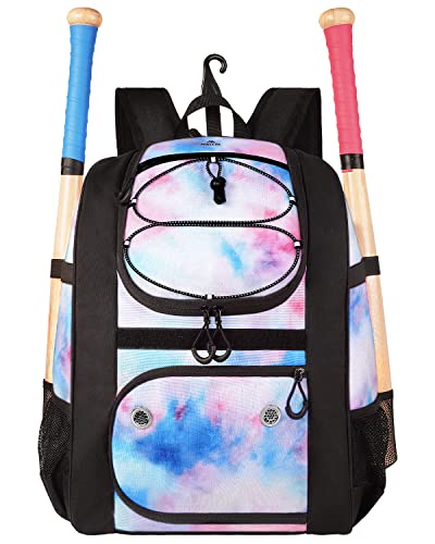 MATEIN Softball Bag, Lightweight Baseball Backpack with Shoe Compartment, Baseball Bag with Fence Hook for TBall Bat & Equ...
