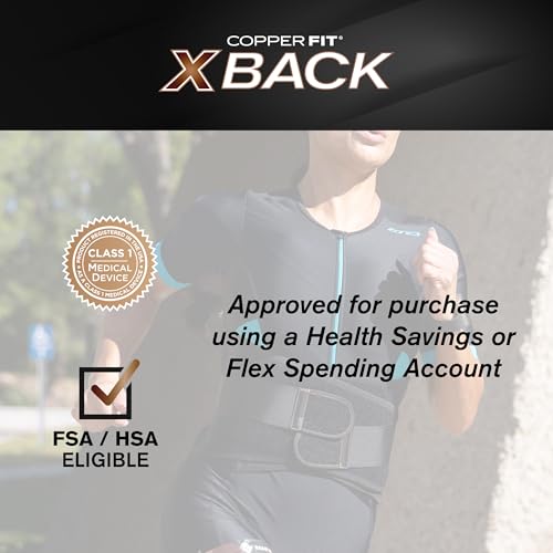 Copper Fit X-Back Brace for Lower Back Pain, Lumbar Support, Herniated Disc, Sciatica, Arthritis – Adjustable, Breathable ...