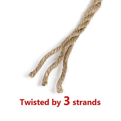 100 Feet 5mm Jute Twine, Heavy Duty Jute Rope, Natural Hemp Rope for DIY Arts Crafts, Gardening, Bundling，Home Decorating,...