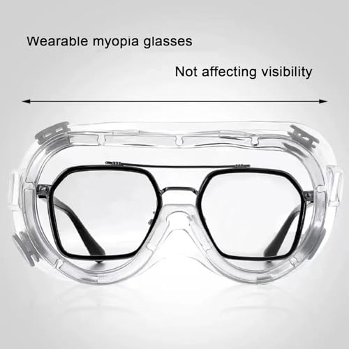 AmaStep Safety Goggles 6 Pack - Anti-Fog Protective Safety Glasses - Clear Lens Adjustable Soft Lightweight Protection Eye...