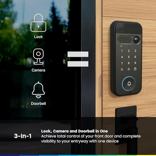 myQ Secure View™ 3-in-1 Smart Lock with 2K HDR Video Doorbell Camera, Face Access, Fingerprint Access, PIN & App Control —...
