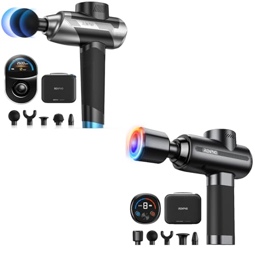 RENPHO Active Thermacool 2 Massage Gun+Ascend Massage Gun with 6-12mm Adjustable Amplitude