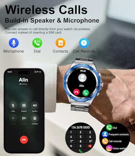 LIGE Smart Watches for Men,1.43“ AMOLED Smart Watch with Bluetooth Calls/Message Push, 100+ Sport Modes Blood Pressure/Hea...
