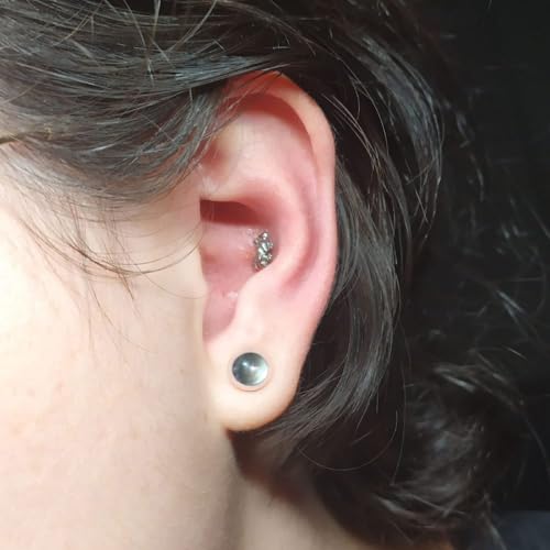 Casvort Unique 0.5mm Increments 14G-00g Comfy Pain-free Single Flare Glass Dead Stretching Plugs, Hypoallergenic Body Pier...