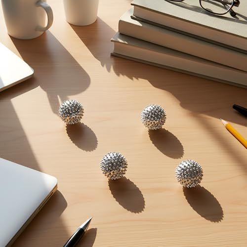 JolliLudo 6 Pcs Magnetic Massage Ball for Adults Spiky Massage Ball for Hand Exercise, Pain Pressure and Stress Relief Chr...