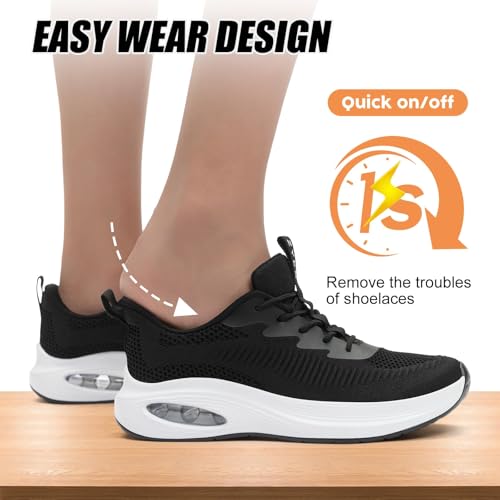 ZYEN Wide Toe Box Shoes Women Air Cushion Road Running Shoes Extra Wide Width Sneakers Arch Support Gym Athletic Tennis Sn...