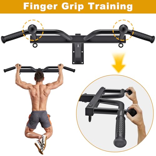 Kipika 48" Ceiling Mounted Pull Up Bar, Heavy Duty Multi-Grip Chin Up Bar,Mounted Pullup Bar, Adjustable Height, Pull Up B...