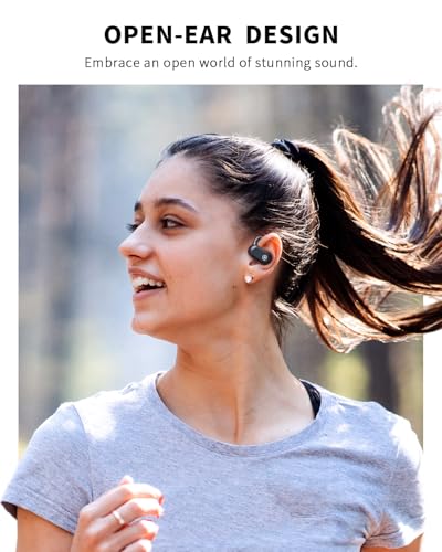 CXK Open Ear Headphones Bluetooth 5.4 Bone Conduction Headphones, True Wireless Earbuds with 60Hrs Stereo Sound, 0.27oz Li...