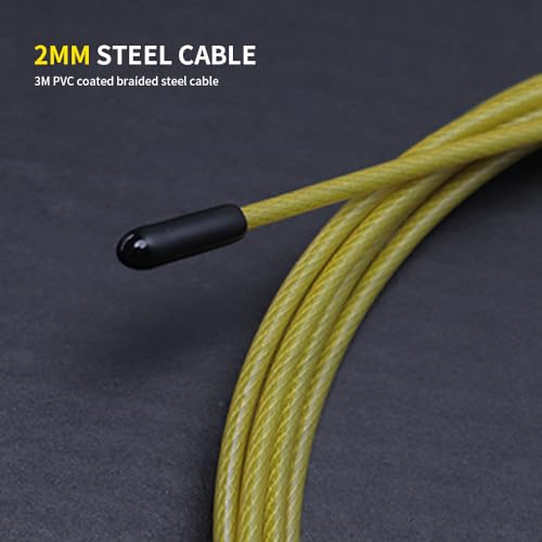 Speed Jump Rope for Men Women, Hererope Speed Rope With Dual Bearing System, 2 Cables, Adjustable Jump Rope for Boxing, Cr...