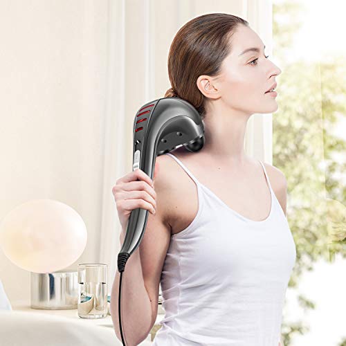 HANGSUN Handheld Neck Back Massager for Pain Relief Deep Tissue, Electric Double Head Percussion Massage MG460 for Shoulde...