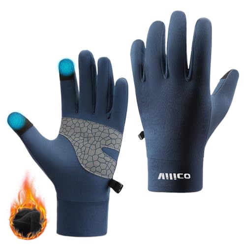 Running Gloves for Men and Women Winter Touch Screen Gloves Lightweight Thermal Liner Gloves with Anti Slip Silicone Palm ...