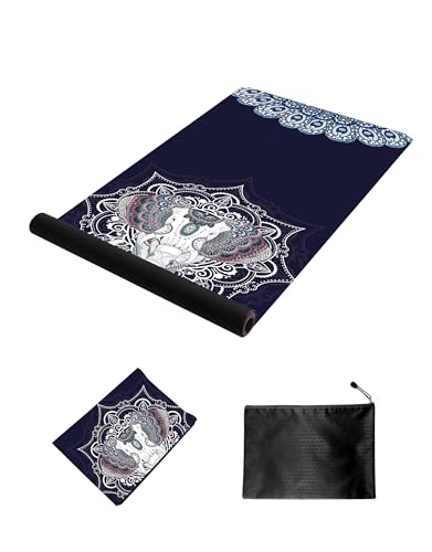 nuveti Printed Travel Yoga Mat-1/16 Inch Thick Non Slip Fitness Workout Mat with Carrying Bag, Foldable Lightweight Suede...