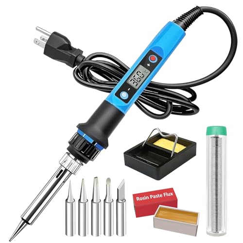 Soldering Iron Kit, 80W 110V Fast Heat up in 10s LCD Digital Adjustable Temperature Soldering Gun Thermostatic Soldering K...