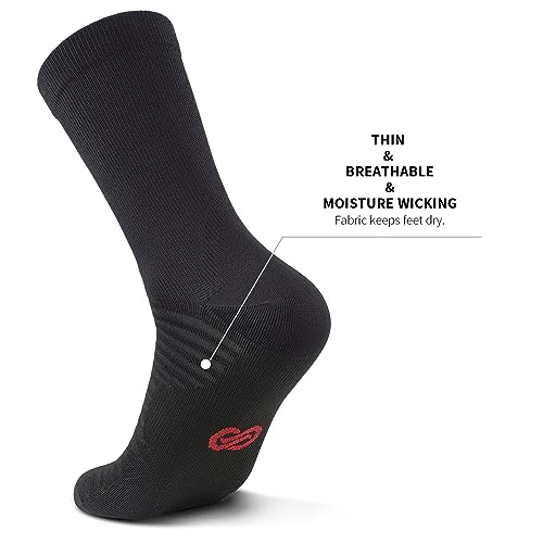 PAPLUS Compression Athletic Crew Socks (6 Pairs) for Men & Women