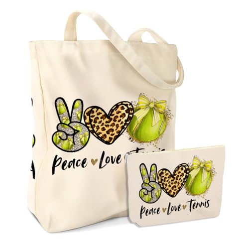 jealance Basketball Soccer Volleyball Cheerleading Tennis Golf Wrestling Swim Hockey Football Makeup Bag Tote Bag Set