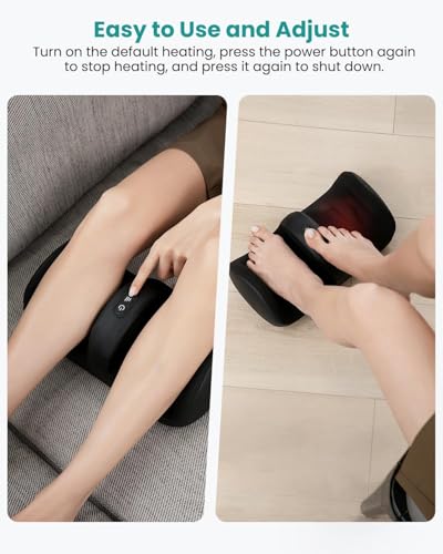 Nekteck Foot Massager with Heat & Foot Roller, Shiatsu Calf Leg Massager for Circulation and Neuropathy Pain Relief for Fe...