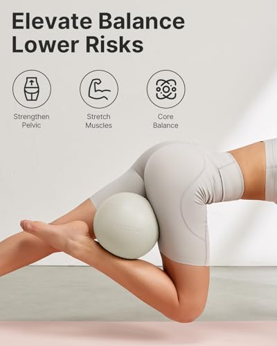 YOTTOY Small Exercise Ball，9-inch Pilates Ball with Anti-Burst Technology for Stability, Ideal for Yoga, Pilates, Physical...