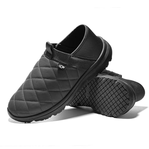 OOW Slippers for Men with Memory Foam House Shoes Lightweight Plush Slip on Garden Loafer Slippers Indoor Outdoor