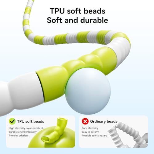 JOINROPE Skipping Rope, Adjustable Beaded Jump Rope with Double Bearing, Jump Rope for Kids at Home Schoel Gym,Tang-Free F...