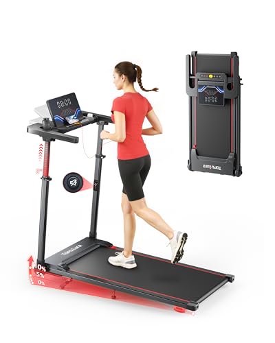 TOPUTURE Walking Pad Treadmill with Incline 10%, 6 in 1 Foldable Treadmill for Home with Adjustable Handle Bar, Walking Pa...