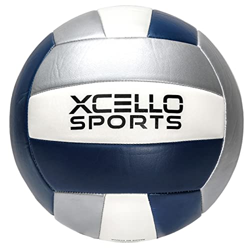 Xcello Sports Volleyball with Pump Navy/Silver, Navy/Red (Pack of 12)