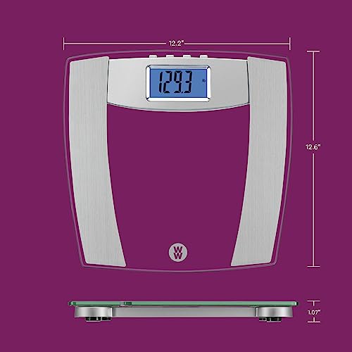 Weight Watchers Scales by Conair Scale for Body Weight, Digital Bathroom Scale with Body Fat, Muscle and BMI in Clear