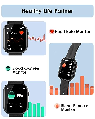 PJYUBVOR Smart Watch for Men Women (Answer/Make Calls), 2.0" Fitness Tracker with 100+ Sport Modes, Heart Rate/Sleep Monit...
