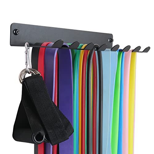 Gym Storage Rack Resistance Band Rack Wall Mount Barbell Rack Heavy Duty Home Gym Storage Rack for Gym Equipment, Exercise...