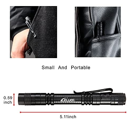 LELUOHQ 2 Pack UV Penlight Flashlight Mini LED Tactical Torch High Lumens Blacklight Detector for Money, Pet Urine, Stains, Bed Bug - Short Purple Light