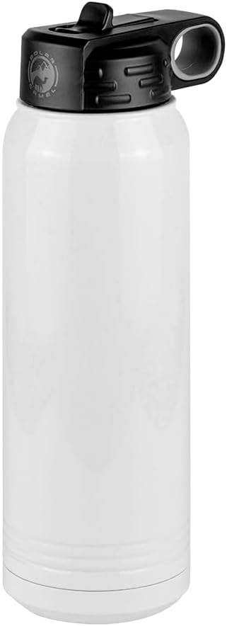 Soccer Mom Water Bottle, Messy Bun, White 30 oz Polar Camel with Straw Lid, Stainless Steel, Vacuum Insulated