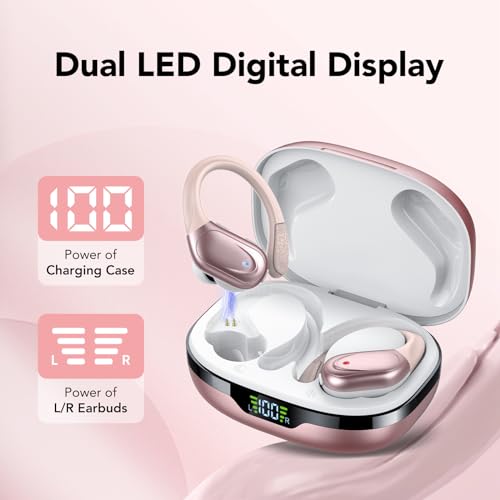 Ear buds Wireless Earbuds Bluetooth 5.3 Headphones 60hrs Playtime with Digital Display Sports Wireless Headphones with Ear...