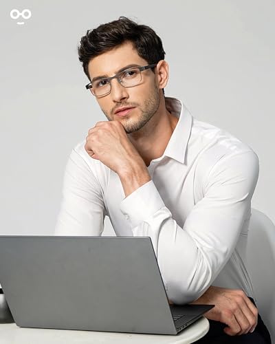 JOLISU 5PCS Reading Glasses Men - Blue Light Blocking Computer Metal Thin Frame Readers For Mens/Women（2.00）