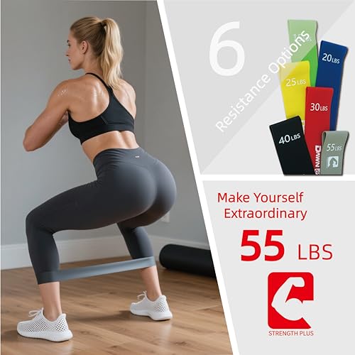 DawnStride 6-Levels Resistance Exercise Loop Bands Set – Elastic Workout Bands for Yoga, Strength Training, Physical Thera...