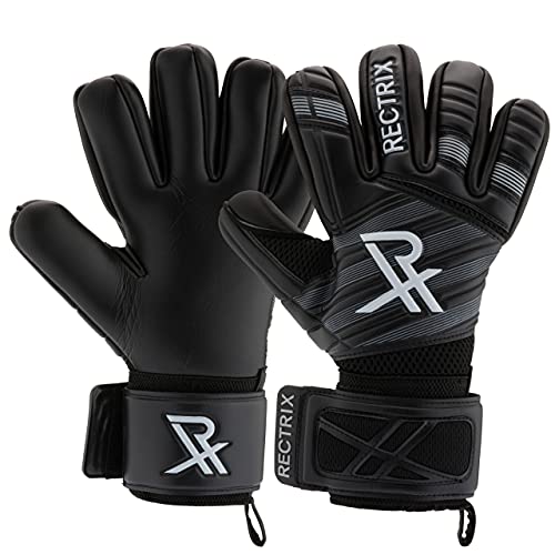 Rectrix 1.0 Goalkeeper Gloves (with Free Zip Case) - Negative Cut - Youth & Adult Sizes - Pro-Level Grip for Football Socc...