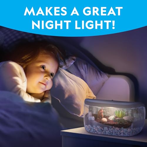National Geographic Light Up Terrarium Kit for Kids - Build a Dinosaur Habitat with Real Plants & Gemstones, Science Kit, ...