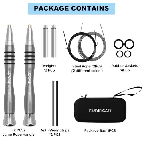 High Speed Jump Rope - Self-Locking No-Screw Design, Weighted Jump Rope, 360° Fast Rotation, Silicone Textured Design, No...