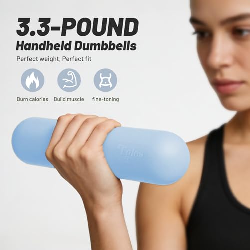 Egles Dumbbell Weight Bars for Women & Men, Set of 2 (3.3 LB | 6.6 LB Pair) -Hand Weights for Walking, Strength Training, ...