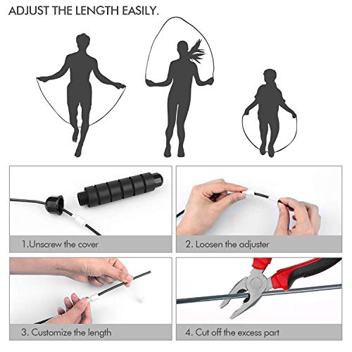AgiliQ Jump Rope, Adjustable Jump Ropes,Skipping Rope Tangle-Free Rapid Speed with Ball Bearings for Women Men Kids,Exerci...