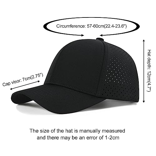 VOBOOM Men Quick Dry Baseball Cap Laser Cut Mesh Ball Curved Brim Snapback Hat