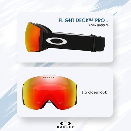 Oakley Flight Deck Pro M/L Ski Goggles For Men For Women OO7138, OO7139 + SPARE Lens Bag + BUNDLE with Care Kit