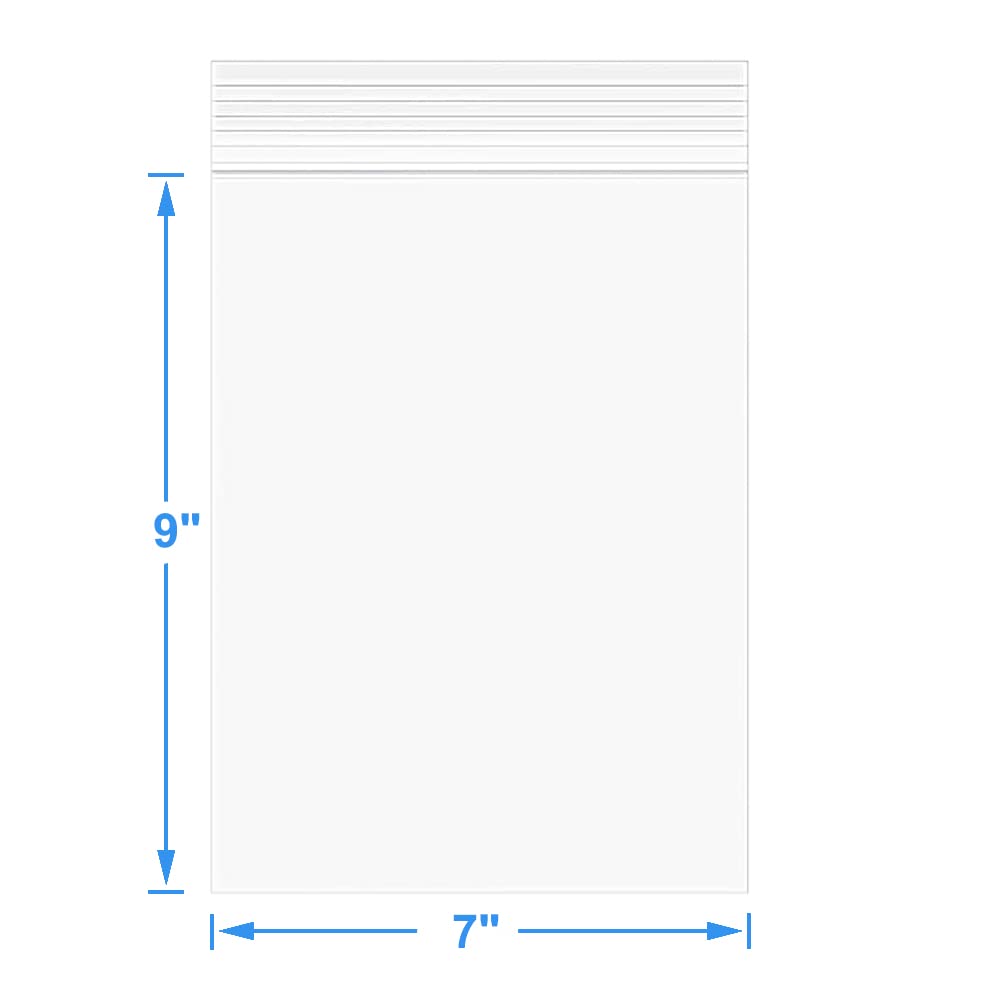7 x 9 inches Thick 5 Mil Clear Zip Plastic Bags Lock Reclosable Poly Bag Seal Storage Bags With Zipper for Cards Envelopes Snacks Heavy-Duty 20Pack