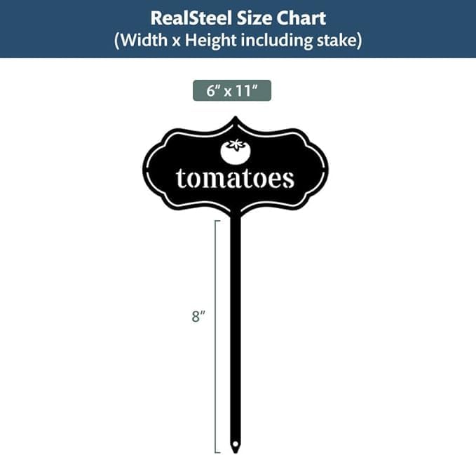RealSteel - Seed & Plant Markers - Indoor/Outdoor Herb Garden Stakes - Elegant Fruit/Vegetable Seed Labels - Durable Plant Tags for Pots - Classy Design for Farmhouse/Greenhouse (Kale)