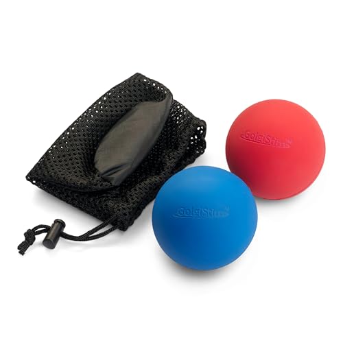 GolgiStim Lacrosse Massage Balls for Trigger Point Therapy, Muscle Knots, Yoga, Myofascial Release - Contains Pair of 2 Ba...