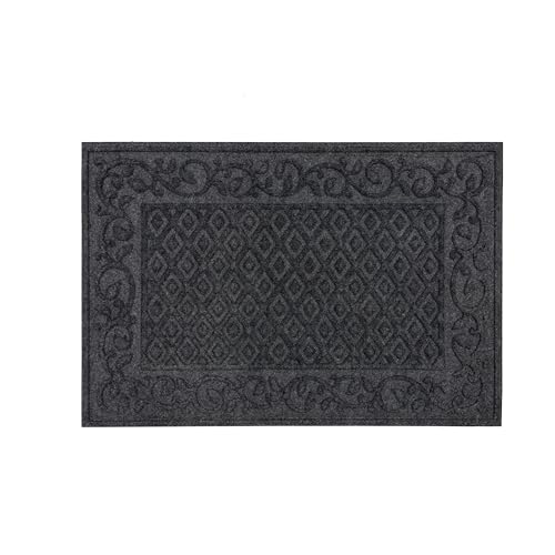 Mohawk Home Garden Vine Impressions Casual Floral; Geometric Gray 2' X 3' Door Mat Perfect for Porch, Garage