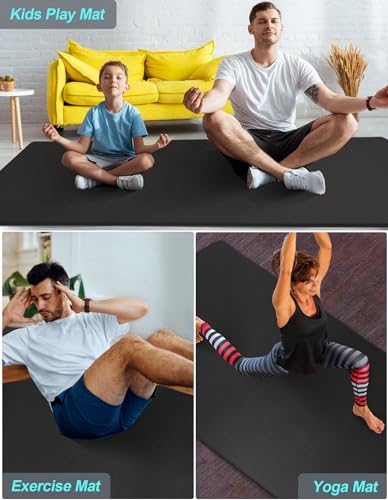 Extra Long & Wide Thick Yoga Mat for Tall Men & Women, 84'' x 32'' x 7mm Oversized Yoga Mat Double-Sided Non Slip, Pro TPE...