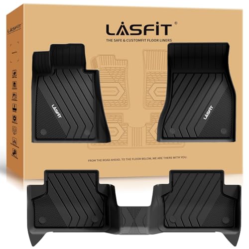 LASFIT Floor Mats for BMW 5 Series G30 2017-2023, Custom Fit TPE All Weather Car Liners 1st & 2nd Row Mat for BMW 530i, 53...