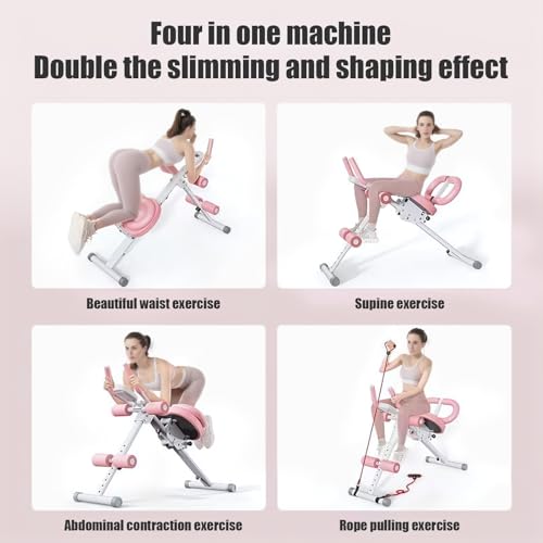 Ab Machine for Home, Foldable Ab Workout Equipment with Thickened Foam Handle, Ab Trainer Machine for Stomach Workout with...