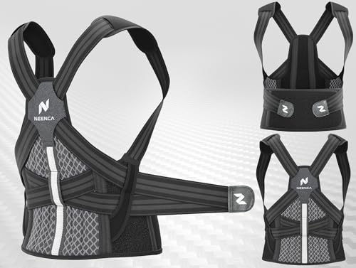 NEENCA Medical Posture Corrector Back Brace for Women & Men, Fully Adjustable Back Support, Shoulder Straightener for Uppe...