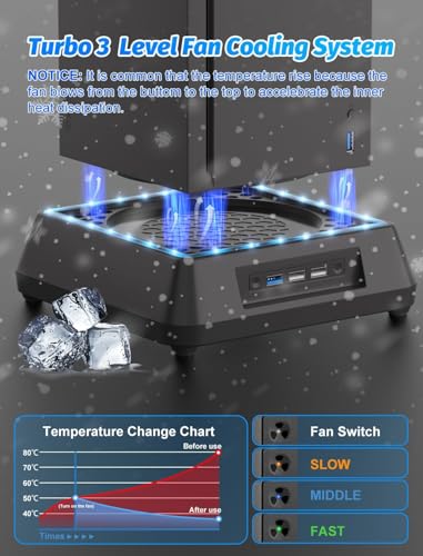 Cooling Fan for Xbox Series X Mviioe Xbox Series X Cooling Stand with LED Indicator, Extra Big Turbo Fan, USB 2.0 Ports, D...