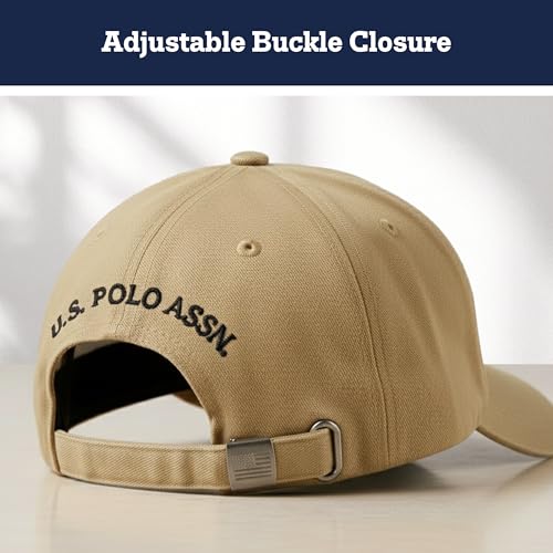 U.S. Polo Assn. Baseball Cap, 100% Cotton Adjustable Dad Hat with Small Pony Logo